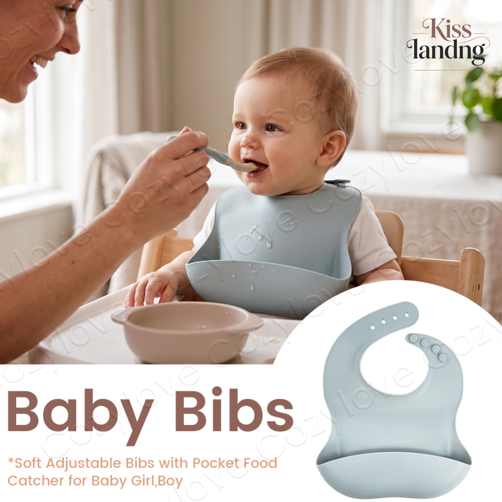 Silicone Baby Bibs - Waterproof Silicone Baby Feeding Bib |
