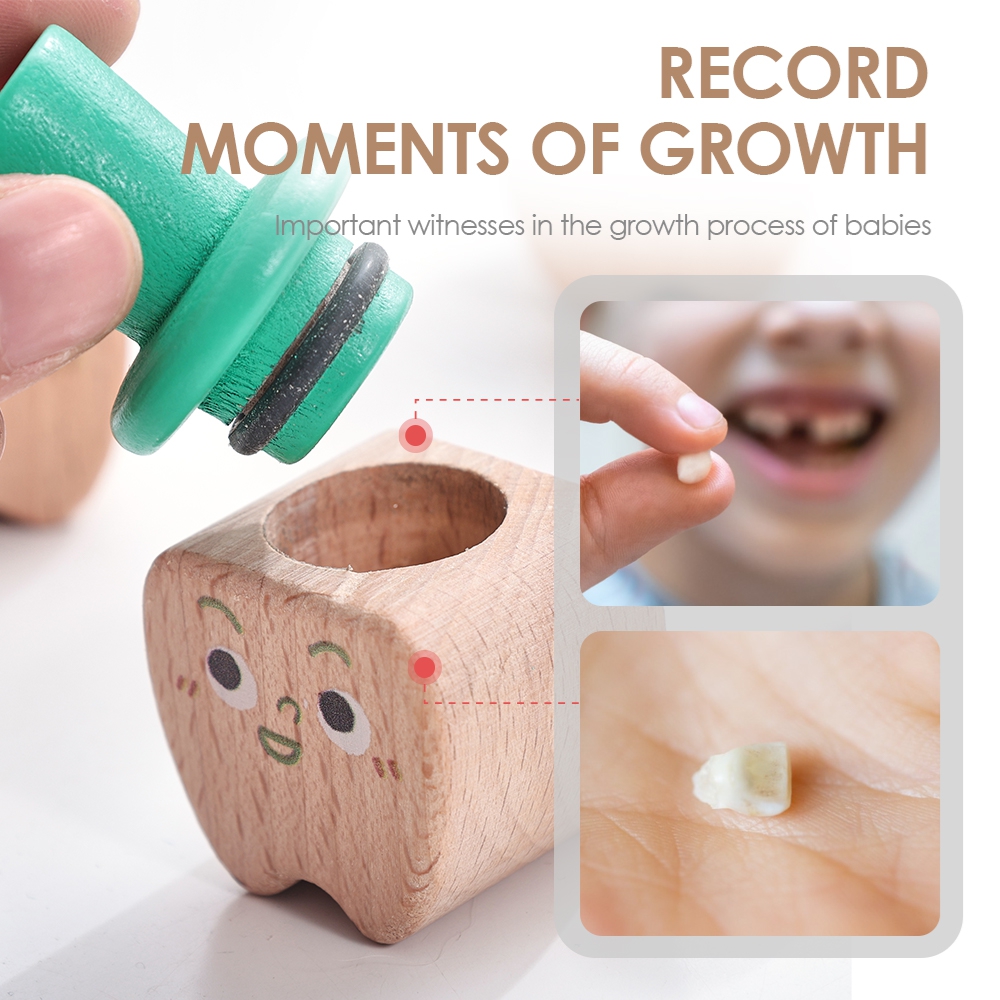 4pc Set Baby Tooth Wooden Box  - đánh giá và giá Baby Products Storage Box