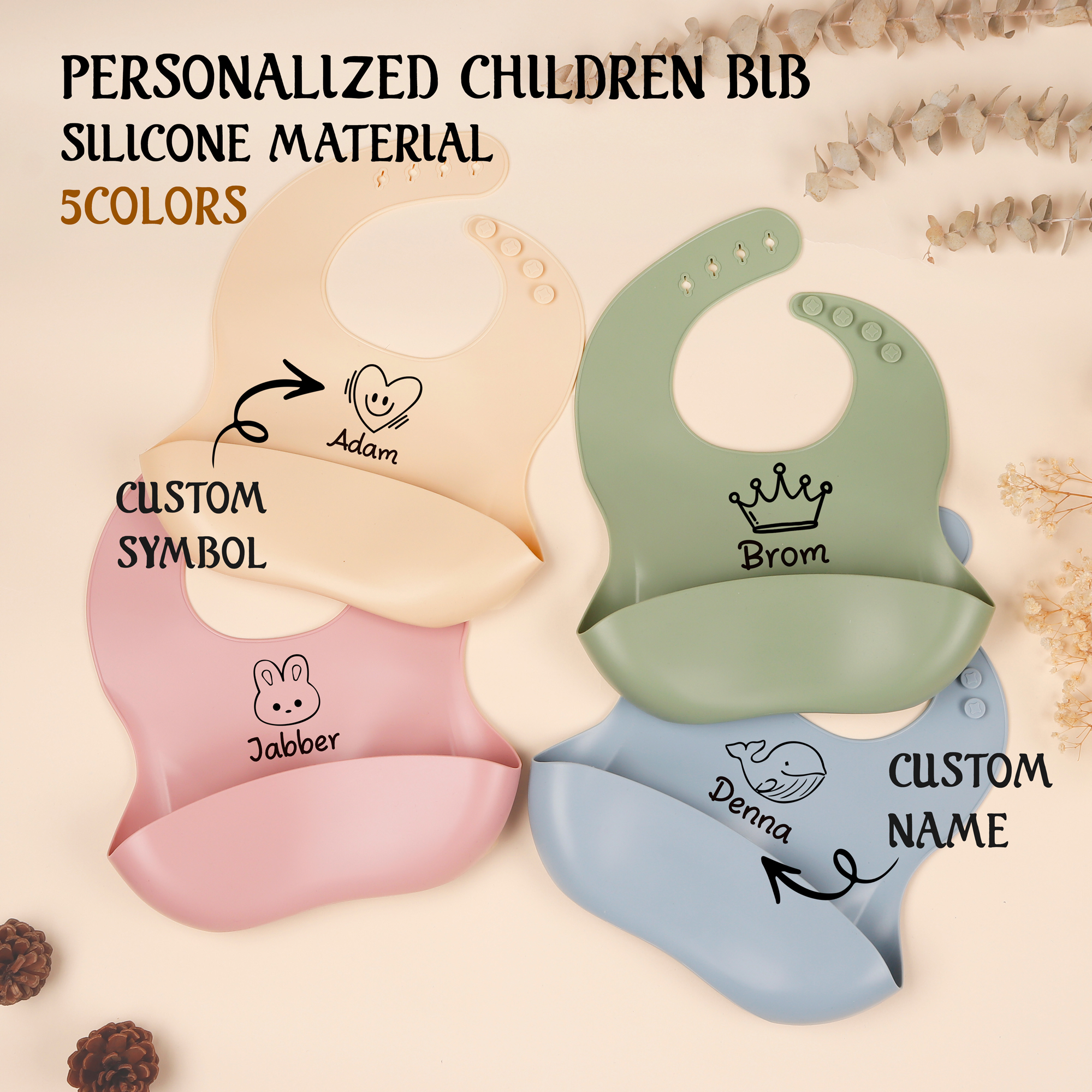 1pc Personalized Bib, Custom B - đánh giá và giá Silicone Baby Bibs