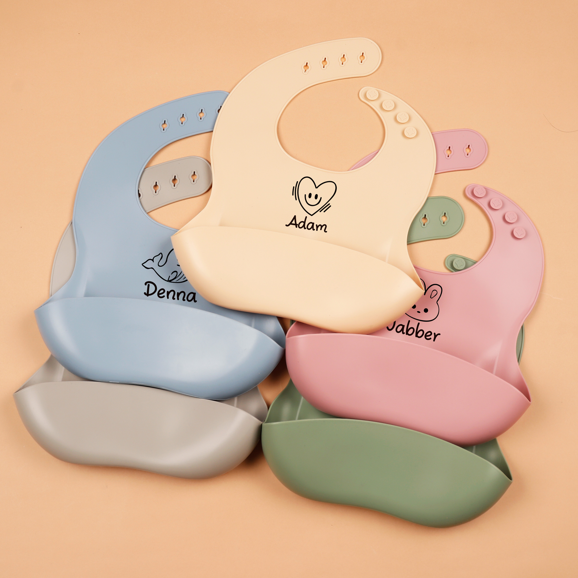 1pc Personalized Bib, Custom B - đánh giá và giá Silicone Baby Bibs