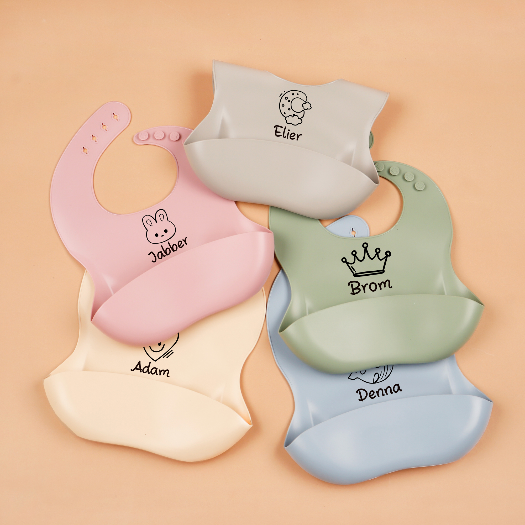 1pc Personalized Bib, Custom B - đánh giá và giá Silicone Baby Bibs