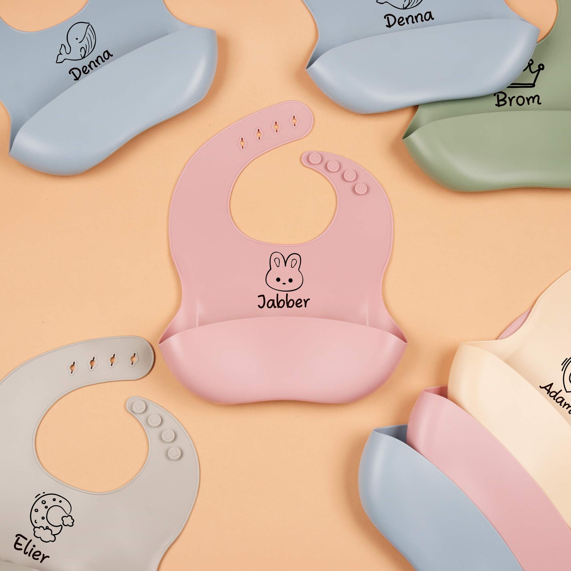 1pc Personalized Bib, Custom B - đánh giá và giá Silicone Baby Bibs