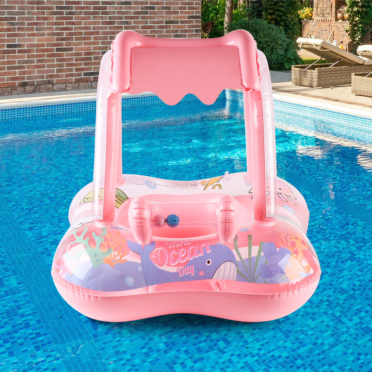 1pc Pool floats with canopy fo - đánh giá và giá Baby Swimming Floater
