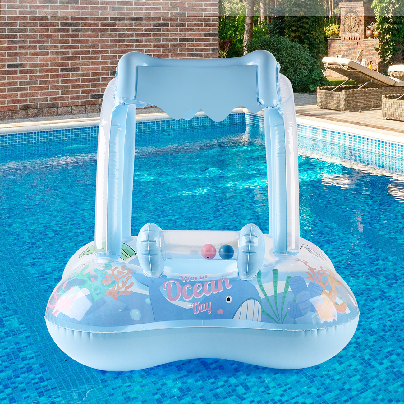 1pc Pool floats with canopy fo - đánh giá và giá Baby Swimming Floater