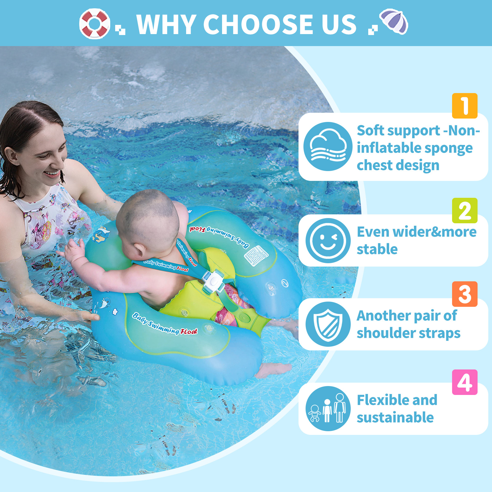 Swimbobo Baby Float Upgrades w - đánh giá và giá Baby Swimming Floater
