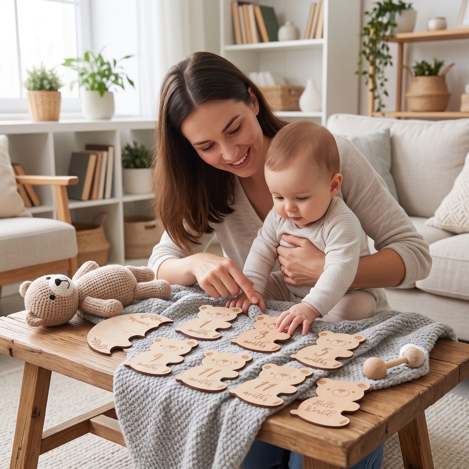 8 Pieces Milestone Plaques Bea - đánh giá và giá Baby Products Newborn