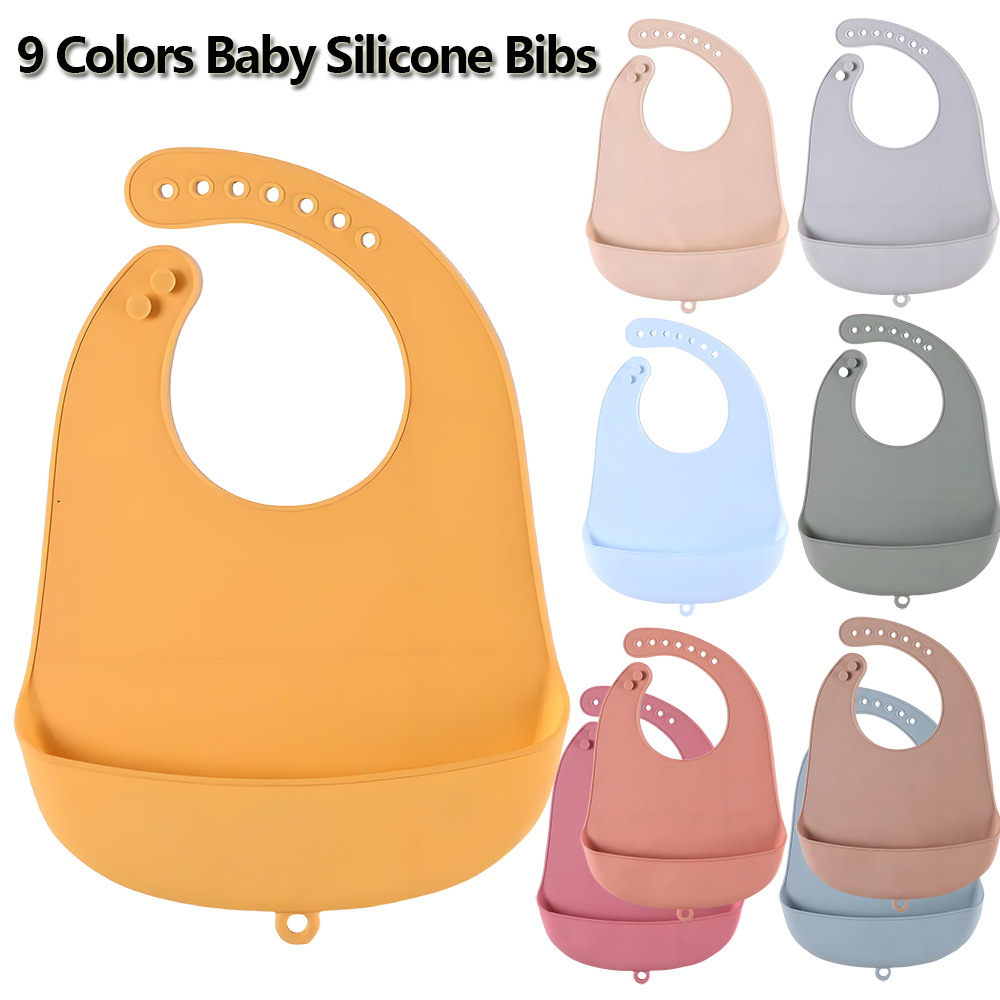 Baby Bib Adjustable Waterproof - đánh giá và giá Silicone Baby Bibs